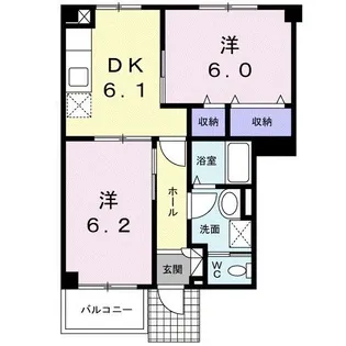 メゾンクレデイ【1階】の間取り