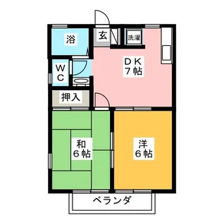 グリーンハイツC【2階】の間取り