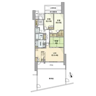 トラスティア北野【1階】の間取り