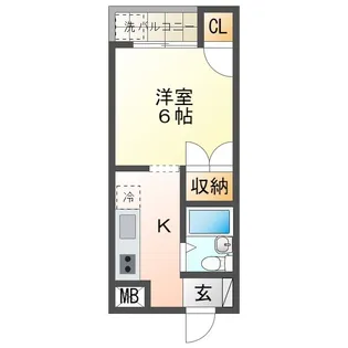 ApartmentGrus銭座【1階】の間取り