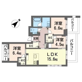 グランディール横濱台場【4階】の間取り