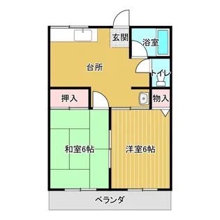 シティハイムみなみC【2階】の間取り