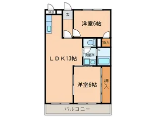 ヒルハイツ桃山【2階】の間取り