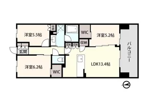 プレミスト秋田ザ・レジデンス【14階】の間取り