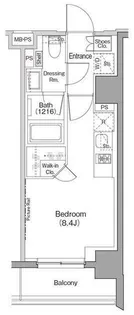 ザ・パークハビオ西横浜【8階】の間取り