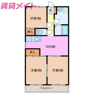 プレミアムレジデンス鈴鹿A棟【2階】の間取り