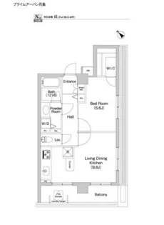 プライムアーバン月島【9階】の間取り