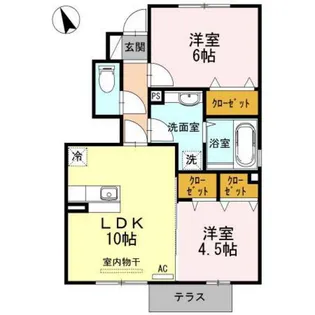 グランドコート II【1階】の間取り