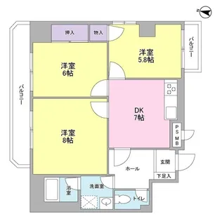 ヒルサイドW【2階】の間取り