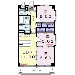 ヴェルデ アゲダ【4階】の間取り