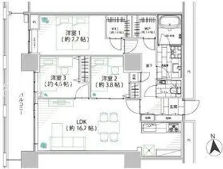 ザ・パークタワー東京サウス【16階】の間取り