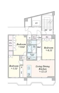 TIMELESS麻布十番【7階】の間取り