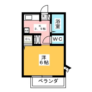 ミキハイツ【1階】の間取り