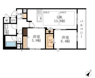 ヴィクトワール南流山【2階】の間取り
