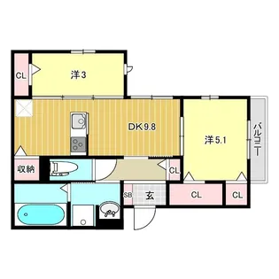 コンフォール甲子園口【2階】の間取り