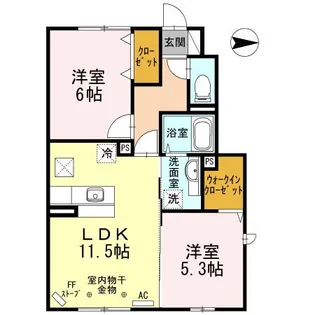 コスミオン【1階】の間取り