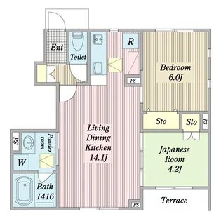 ヴェルドゥール【1階】の間取り