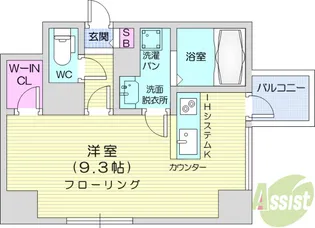 カスタリア大町【9階】の間取り