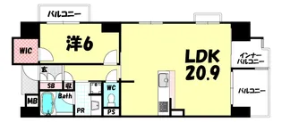 エスコートみなと元町海岸通【15階】の間取り