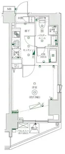 レーヴ飛鳥山フェルクルール【7階】の間取り