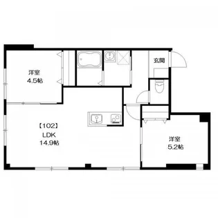 フローラ平井【1階】の間取り