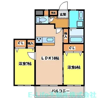 ラ・メール月出【2階】の間取り