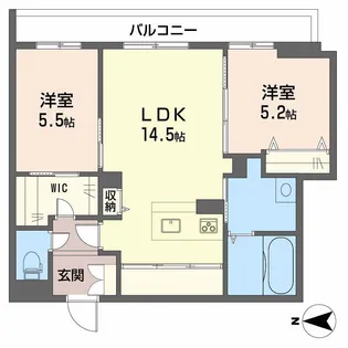 シャーメゾン アエロポール【2階】の間取り