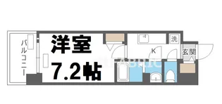 プレサンス大国町ラヴェニール【7階】の間取り