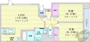 メゾンラコム【1階】の間取り