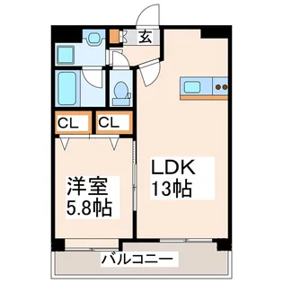 クレストリー長嶺南【6階】の間取り