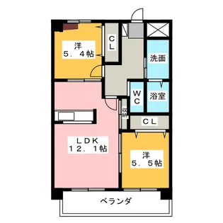 ボン レポン 新家【2階】の間取り