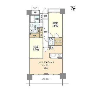 ブリリアントヨス【3階】の間取り