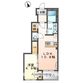 クレジデンス梅満B【1階】の間取り