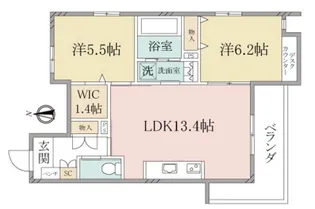 (シニア限定)ヘーベルヴィレッジ幡ヶ谷~Lush Peak幡ヶ谷【2階】の間取り