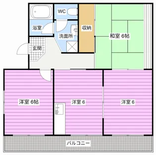 リバーサイド安松B【3階】の間取り
