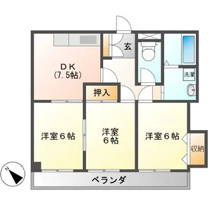 ベルドミール長房【1階】の間取り