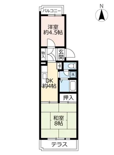 UR三好ヶ丘【4階】の間取り