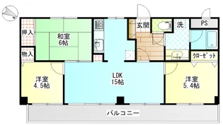 ライオンズマンション湯河原【9階】の間取り