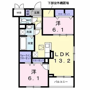 セレーナ エスト【1階】の間取り
