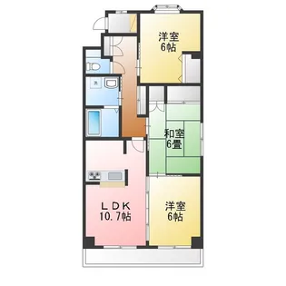 パルテール花菱I【3階】の間取り