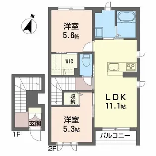 フェロー桧町【2階】の間取り