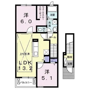 ビバリーヒルズB【2階】の間取り