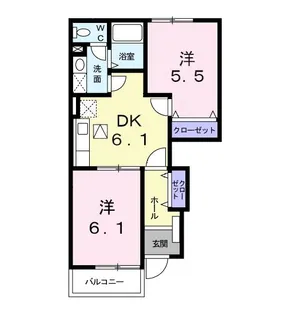 エステパルケ D【1階】の間取り