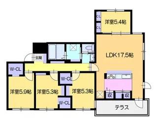 R-fino 中島公園【1階】の間取り