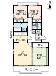 URアクティ学園西町【4階】の間取り