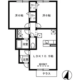 サン・ローズ出水【1階】の間取り