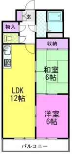 館野コーポ【6階】の間取り