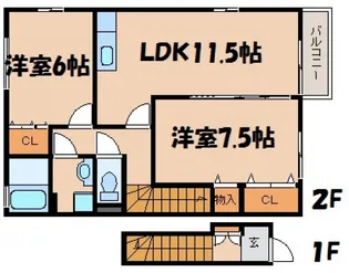 セジュール櫻C【2階】の間取り