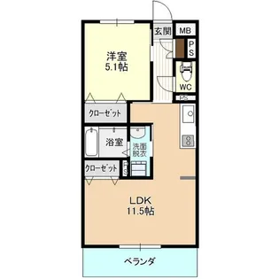 セントラルマンション【4階】の間取り