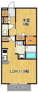 神奈川県川崎市中原区上小田中1【アパート】の間取り